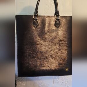Louis Vuitton Epi Leather Black Sac Plat GM Vintage Tote Shopper bag AUTHENTIC